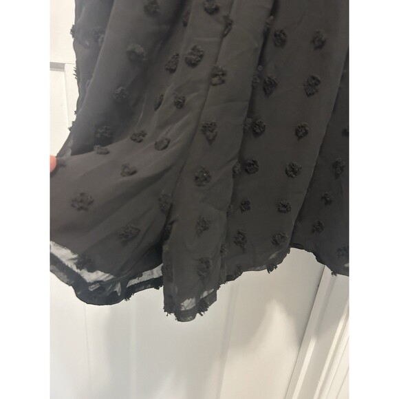 Women’s Black Dotted Swiss lined Size XL Romper Shortall Casual City Modern - Picture 5 of 8